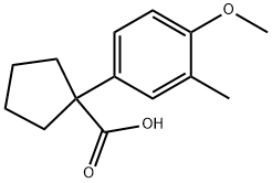 1-(4-methoxy-3-methylphenyl)cyclopentane-1-carboxylic acid 结构式