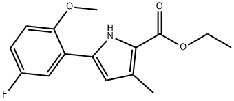 1H-Pyrrole-2-carboxylic acid, 5-(5-fluoro-2-methoxyphenyl)-3-methyl-, ethyl ester 结构式