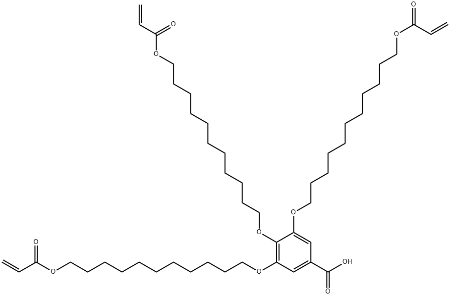 3,4,5-tris[[11-[(1-oxo-2-propen-1-yl)oxy]undecyl]oxy]-benzoic acid  
 
,210822-61-0,结构式