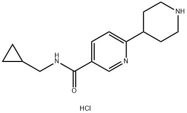 2109372-05-4 3-Pyridinecarboxamide, N-(cyclopropylmethyl)-6-(4-piperidinyl)-, hydrochloride (1:2)