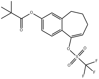 9-(((三氟甲基)磺酰基)氧基)-6,7-二氢-5H-苯并[7]环戊-3-基新戊酸酯,2114341-34-1,结构式