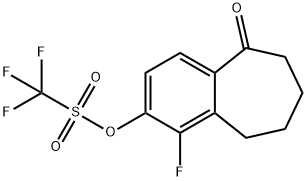 1-Fluoro-5-oxo-6,7,8,9-tetrahydro-5H-benzo[7]annulen-2-yl trifluoromethanesulfonate Structure