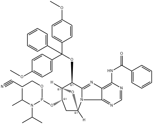 (5'S)-8,5'-Cyclodeoxyadenosine CE phosphoramidite 结构式