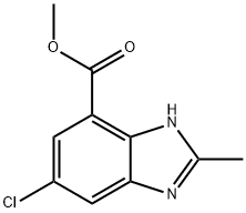 6-Chloro-2-methyl-1H-benzoimidazole-4-carboxylic acid methyl ester 结构式