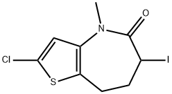 2-Chloro-6-iodo-4-methyl-4,6,7,8-tetrahydro-5H-thieno[3,2-b]azepin-5-one Struktur