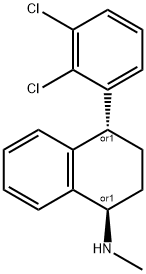 1-Naphthalenamine, 4-(2,3-dichlorophenyl)-1,2,3,4-tetrahydro-N-methyl-, (1R,4R)-rel- Struktur