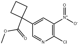 Cyclobutanecarboxylic acid, 1-(6-chloro-5-nitro-3-pyridinyl)-, methyl ester Structure