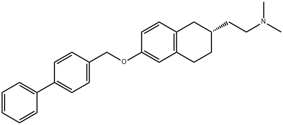 2-Naphthaleneethanamine, 6-([1,1'-biphenyl]-4-ylmethoxy)-1,2,3,4-tetrahydro-N,N-dimethyl-, (2R)- Structure