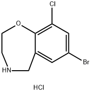 7-bromo-9-chloro-2,3,4,5-tetrahydro-1,4-benzoxazepine hydrochloride Structure