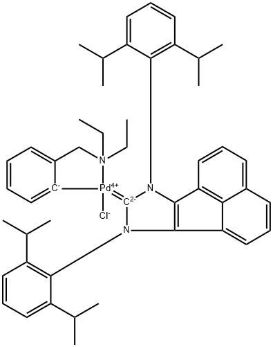 2,6-二异丙基苯基苊并氮杂环卡宾-氯化钯-二乙基苄胺络合物,2127163-68-0,结构式