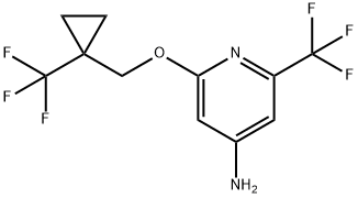 2-(Trifluoromethyl)-6-((1-(trifluoromethyl)cyclopropyl)methoxy)pyridin-4-amine Struktur