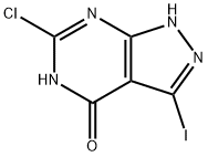 6-氯-3-碘-1,5-二氢吡唑并[3,4-D]嘧啶-4-酮 结构式