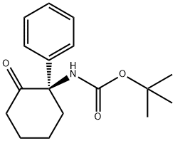 Carbamic acid, N-[(1R)-2-oxo-1-phenylcyclohexyl]-, 1,1-dimethylethyl ester,2131792-40-8,结构式