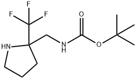 tert-butyl N-{[2-(trifluoromethyl)pyrrolidin-2-yl]methyl}carbamate 化学構造式