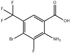 Benzoic acid, 2-amino-4-bromo-3-fluoro-5-(trifluoromethyl)- Structure