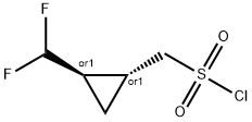 RAC-[(1R,2R)-2-(DIFLUOROMETHYL)CYCLOPROPYL]METHANESULFONYL CHLORIDE, TRANS, 2137734-68-8, 结构式