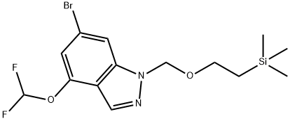1H-Indazole, 6-bromo-4-(difluoromethoxy)-1-[[2-(trimethylsilyl)ethoxy]methyl]- Struktur