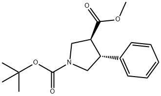 1-tert-Butyl 3-methyl (3S,4R)-4-phenylpyrrolidine-1,3-dicarboxylate Struktur