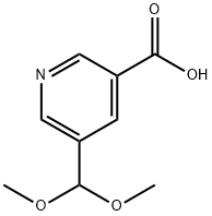 5-(Dimethoxymethyl)nicotinic acid Struktur