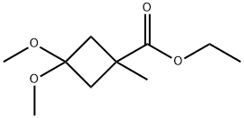 3,3-二甲氧基-1-甲基环丁烷-1-甲酸乙酯,2140306-07-4,结构式