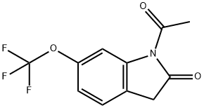 1-乙酰基-6-(三氟甲氧基)二氢吲哚-2-酮,2141958-75-8,结构式