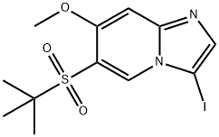 6-(Tert-butylsulfonyl)-3-iodo-7-methoxyimidazo[1,2-a]pyridine 化学構造式