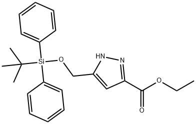 ethyl 5-(((tert-butyldiphenylsilyl)oxy)methyl)-1H-pyrazole-3-carboxylate Struktur