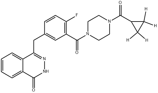 1(2H)-Phthalazinone, 4-[[3-[[4-(cyclopropyl-2,2,3,3-d4-carbonyl)-1-piperazinyl]carbonyl]-4-fluorophenyl]methyl]-,2143107-55-3,结构式