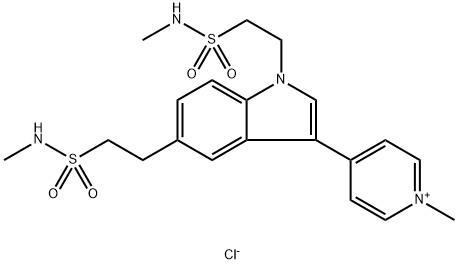 4-[1,5-Bis-(2-methylsulfamoylethyl)-1H-indol-3-yl]-1-methylpyridinium Chloride 化学構造式