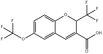 2H-1-Benzopyran-3-carboxylic acid, 6-(trifluoromethoxy)-2-(trifluoromethyl)- Struktur