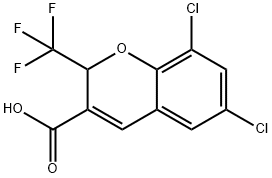 6,8-DICHLORO-2-(TRIFLUOROMETHYL)-2H-CHROMENE-3-CARBOXYLIC ACID,215122-38-6,结构式