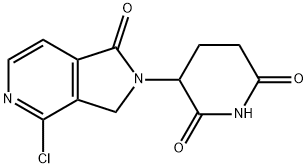 3-(4-chloro-1-oxo-1,3-dihydro-2H-pyrrolo[3,4-c]pyridin-2-yl)piperidine-2,6-dione 化学構造式