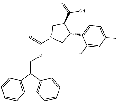 (3S,4R)-4-(2,4-difluorophenyl)-1-{[(9H-fluoren-9-yl)methoxy]carbonyl}pyrrolidine-3-carboxylic acid Structure
