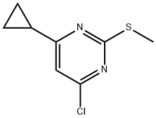 Pyrimidine, 4-chloro-6-cyclopropyl-2-(methylthio)- 化学構造式