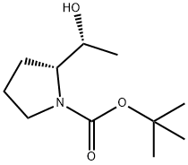 (R)-2-((R)-1-羟乙基)吡咯烷-1-羧酸叔丁酯,2158299-85-3,结构式