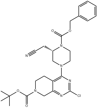 (S)-2-(氰甲基)哌嗪-1-甲酸苄酯, 2158302-03-3, 结构式