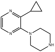 Pyrazine, 2-cyclopropyl-3-(1-piperazinyl)- 结构式