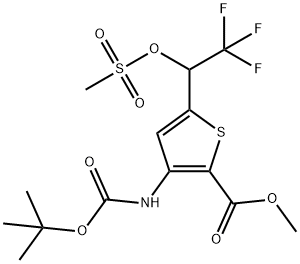 Methyl 3-((tert-butoxycarbonyl)amino)-5-(2,2,2-trifluoro-1-((methylsulfonyl)oxy)ethyl)thiophene-2-carboxylate Structure