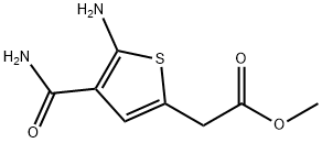 Methyl 2-(5-amino-4-carbamoylthiophen-2-yl)acetate Struktur