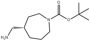 1H-Azepine-1-carboxylic acid, 4-(aminomethyl)hexahydro-, 1,1-dimethylethyl ester… Structure