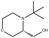 3-Morpholinemethanol, 4-(1,1-dimethylethyl)-,(3R)- 化学構造式