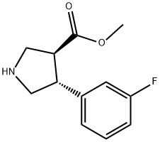 3-Pyrrolidinecarboxylic acid, 4-(3-fluorophenyl)-, methyl ester, (3S,4R)- Structure