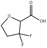 3,3-二氟氧杂环戊烷-2-羧酸, 2166643-10-1, 结构式