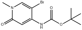 tert-Butyl (5-bromo-1-methyl-2-oxo-1,2-dihydropyridin-4-yl)carbamate 化学構造式