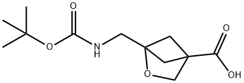 1-({[(TERT-BUTOXY)CARBONYL]AMINO}METHYL)-2-OXABICYCLO[2.1.1]HEXANE-4-CARBOXYLIC ACID, 2168970-99-6, 结构式