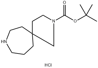2,8-Diazaspiro[4.6]undecane-2-carboxylic acid, 1,1-dimethylethyl ester, hydrochloride (1:1) 化学構造式