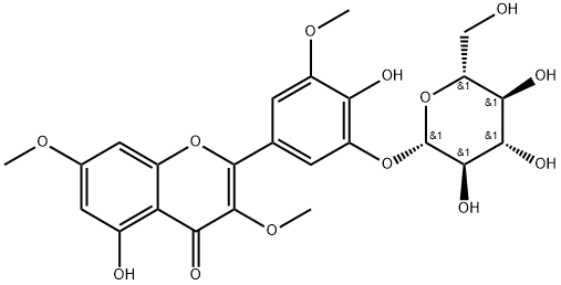 Myricetin 3,7,3'-trimethyl ether 5'-O-glucoside Struktur