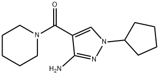 1-cyclopentyl-4-(piperidin-1-ylcarbonyl)-1H-pyrazol-3-amine 结构式