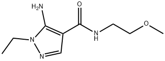 5-amino-1-ethyl-N-(2-methoxyethyl)-1H-pyrazole-4-carboxamide 化学構造式