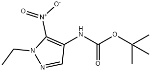 tert-butyl (1-ethyl-5-nitro-1H-pyrazol-4-yl)carbamate 化学構造式